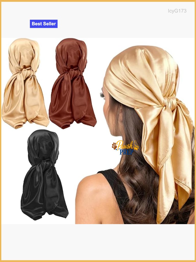 3 Pack 35" Square Silk Feel Fashion Scarf Set For Women